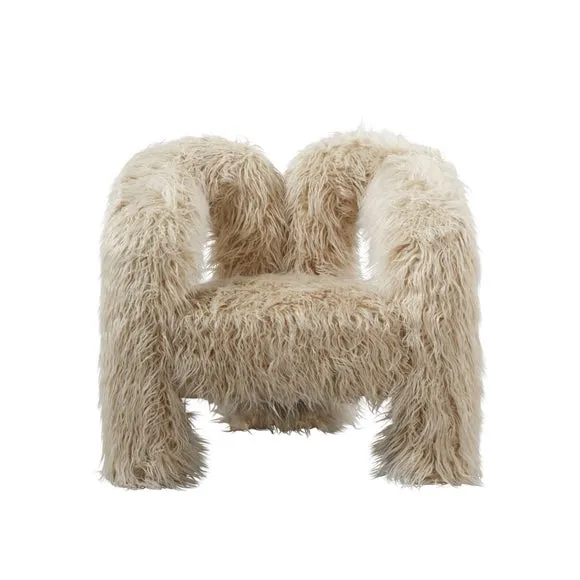 Freyja Ivory Faux Fur Accent Chair 2