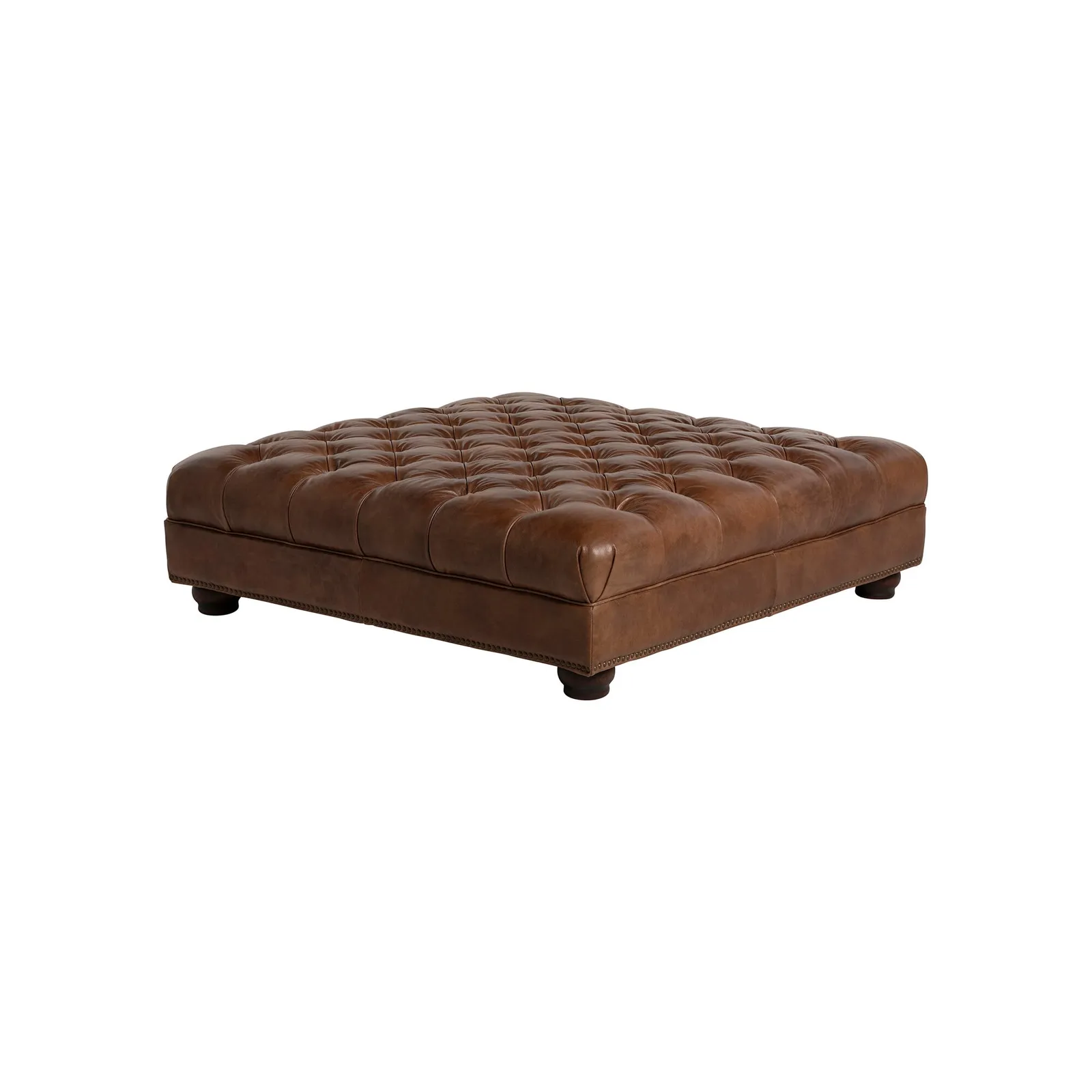 Taunton Footstool, Brown Leather | Barker & Stonehouse 6