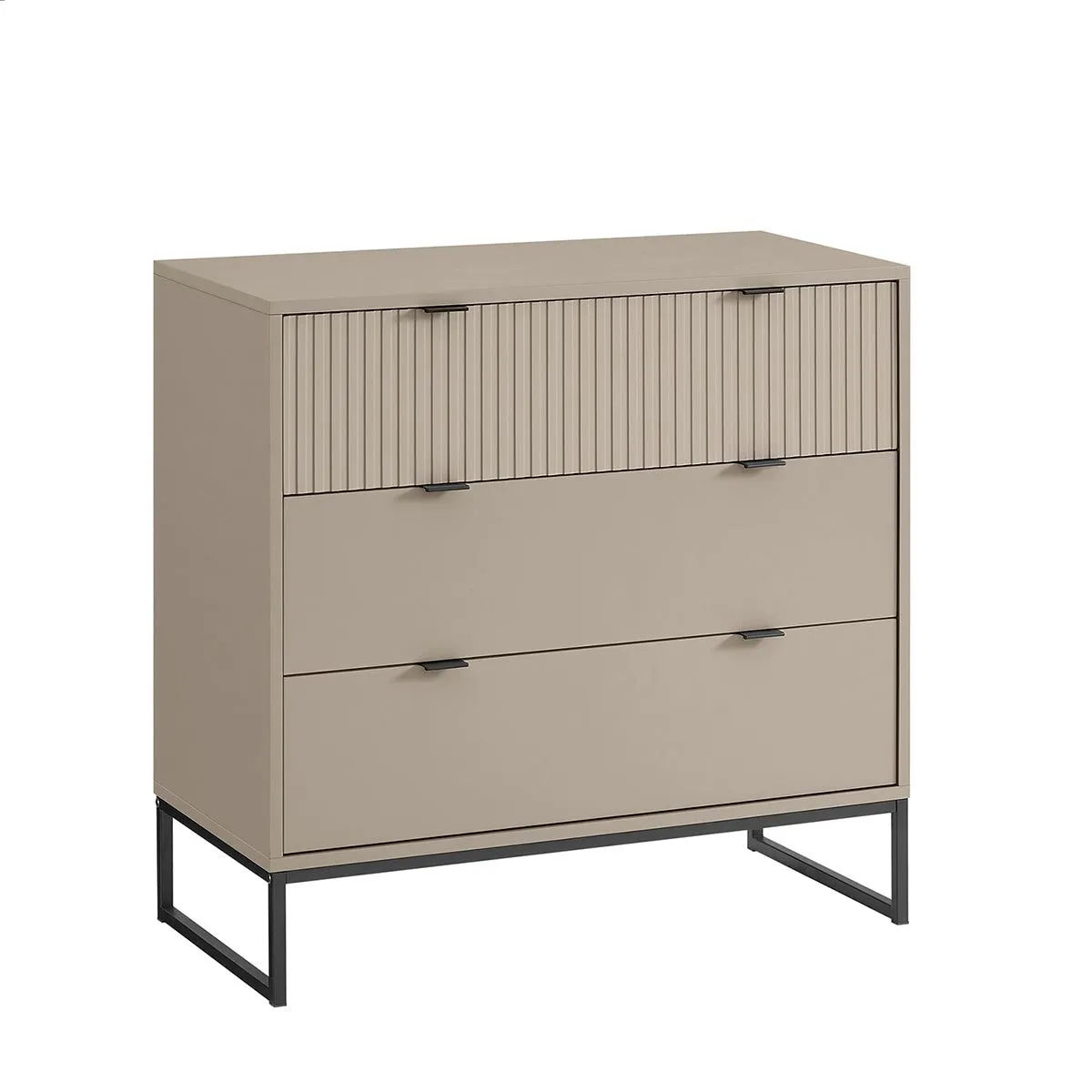 Melody Maison Large 3 Drawer Chest Of Drawers - Hesley Taupe Stone Range in Grey 6