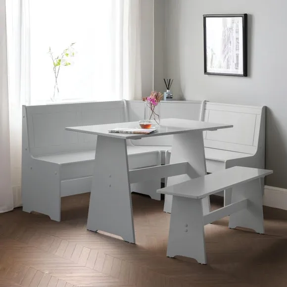 Newport 4 Seater Rectangular Corner Dining Table with Bench 1