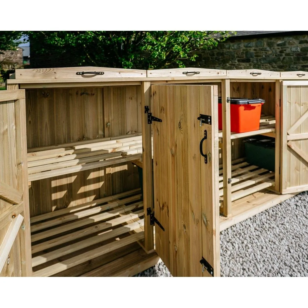 Buttercup Farm Chatburn 8 Recycle Box Store - Timber - Fits 8 x Recycle Boxes in Brown 4