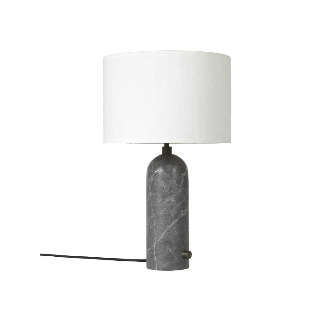 Gubi Gravity Table Lamp Small Grey Marble Base White Shade 2