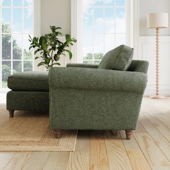 Flori Chenille Soft Texture Corner Chaise Sofa 3