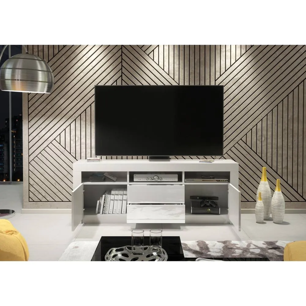 Creative Furniture Shine TV Unit 160cm - White with Gloss Doors 3