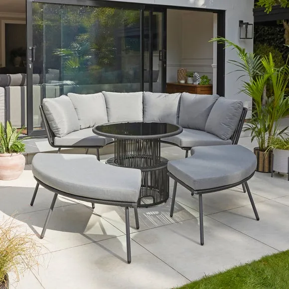 Madrid Circular Sofa Set with Rising Table 4