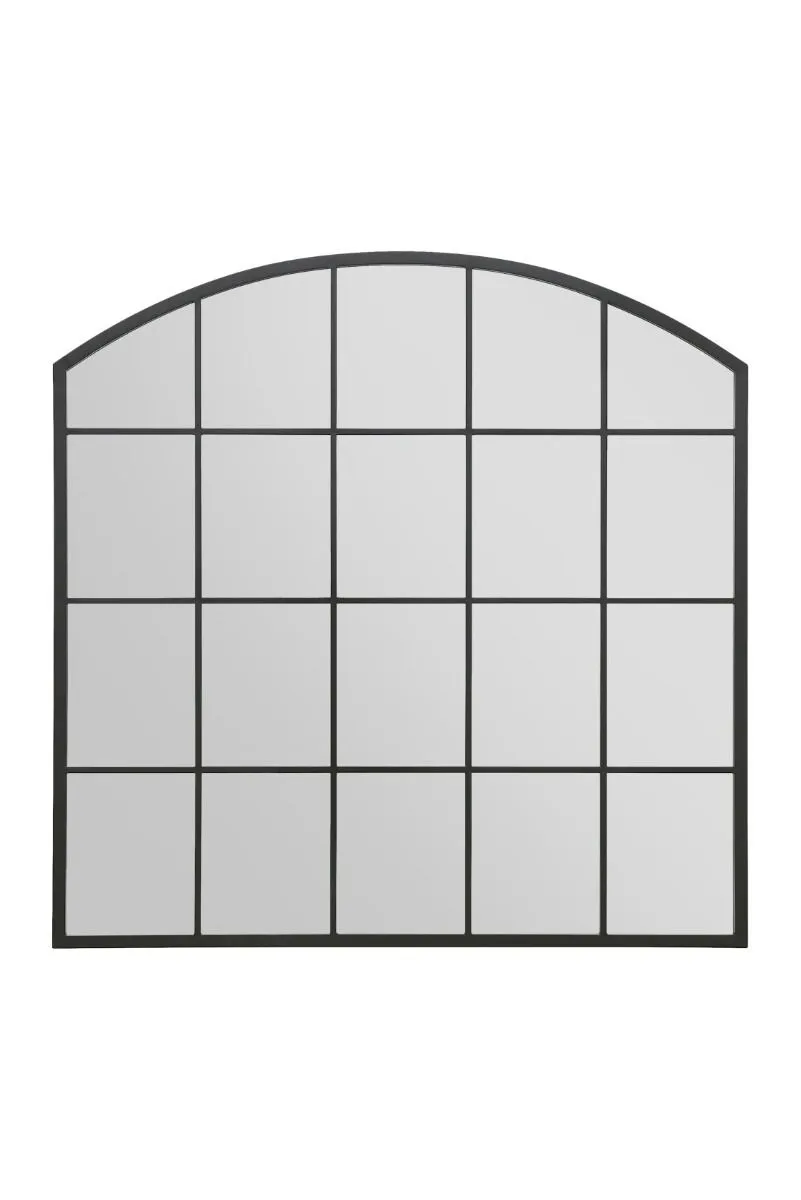 MirrorOutlet Black Framed Arched Window Garden Mirror 39"x39" 100x100CM 3