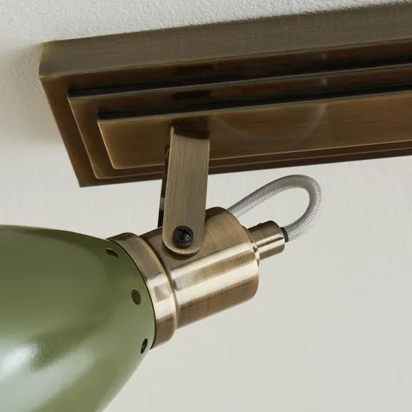 Return - Miley Industrial 4 Light Adjustable Spotlight Bar, Olive Green 4