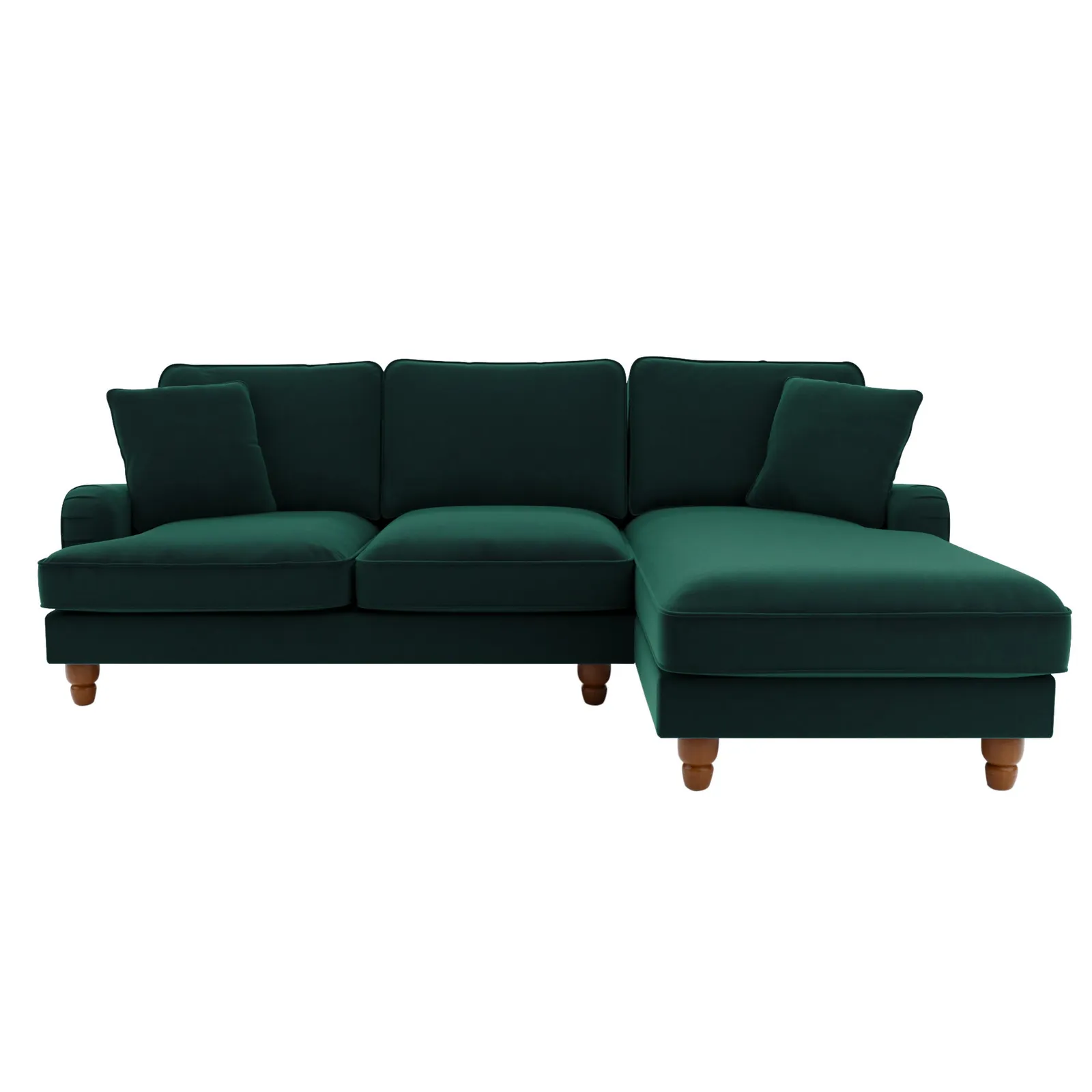 Beatrice Velvet Right Hand Corner Sofa Green