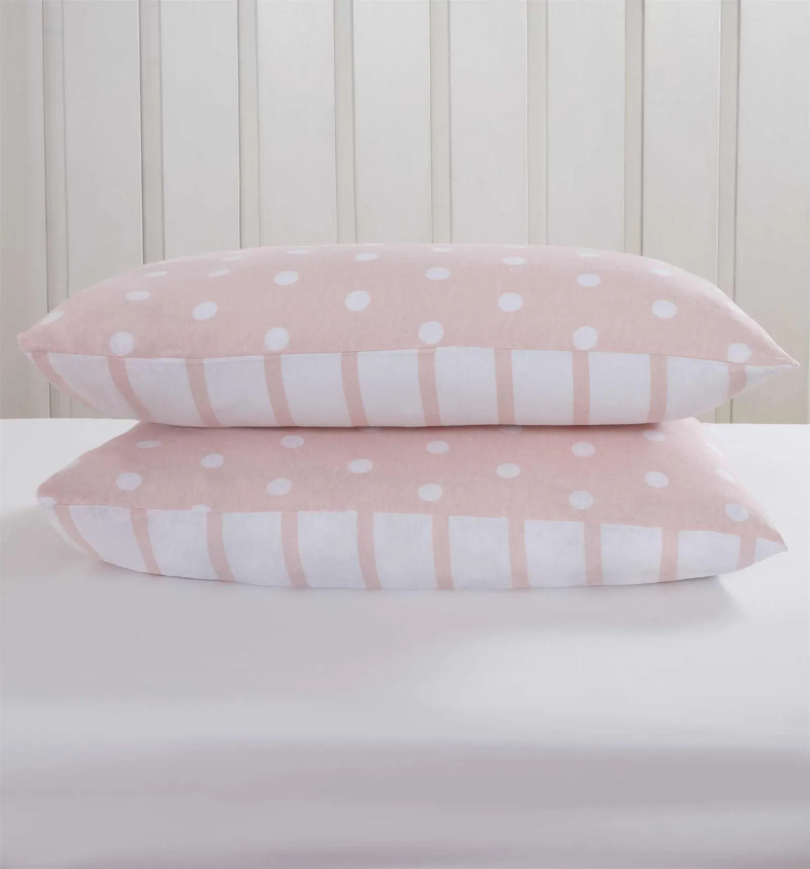 Rapport Home Spots & Stripes Microfibre Duvet Set King Blush, Pink 4