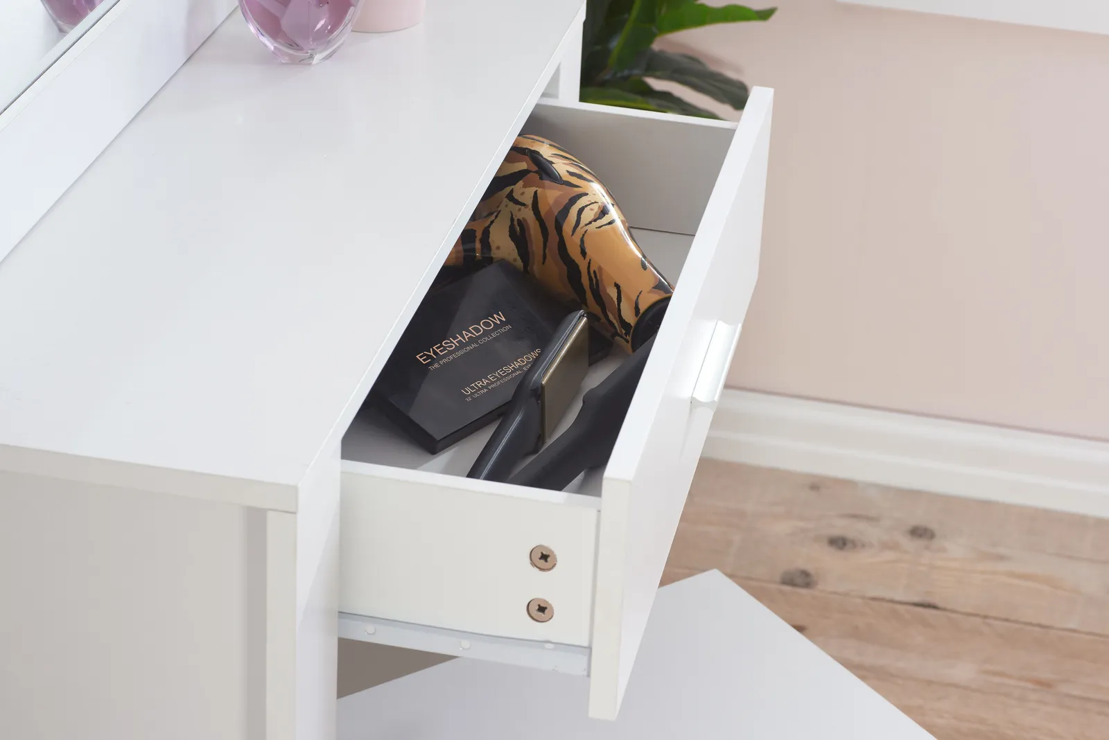 Birlea Evelyn 1 Drawer Sliding Mirror Dressing Table White 3
