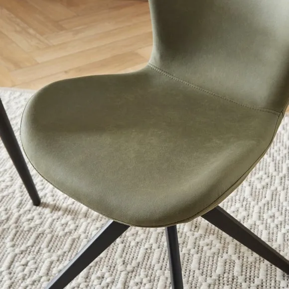 Lennie Set of 2 Dining Chairs, Faux Leather 4