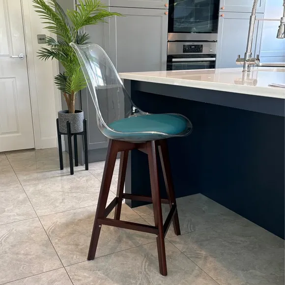 Fusion Living Soho Clear Plastic Bar Stool 1