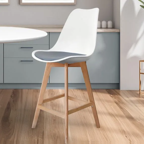 Fusion Living Soho White Plastic Bar Stool