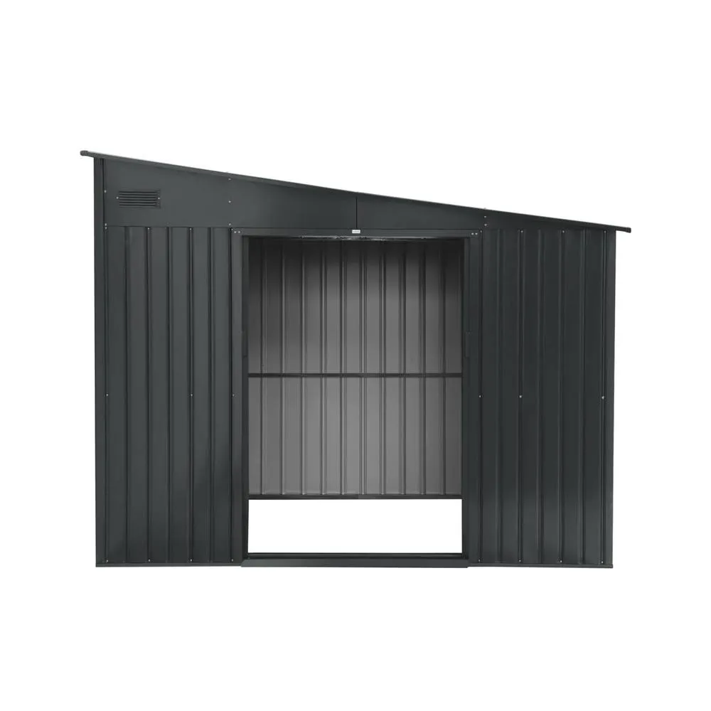 sweeek Steel garden shed 8.96m² with anchoring kit in Dark Grey 5