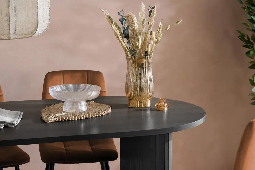 Birlea Axel Oval Fluted Dining Set Table With 4 Chairs 3
