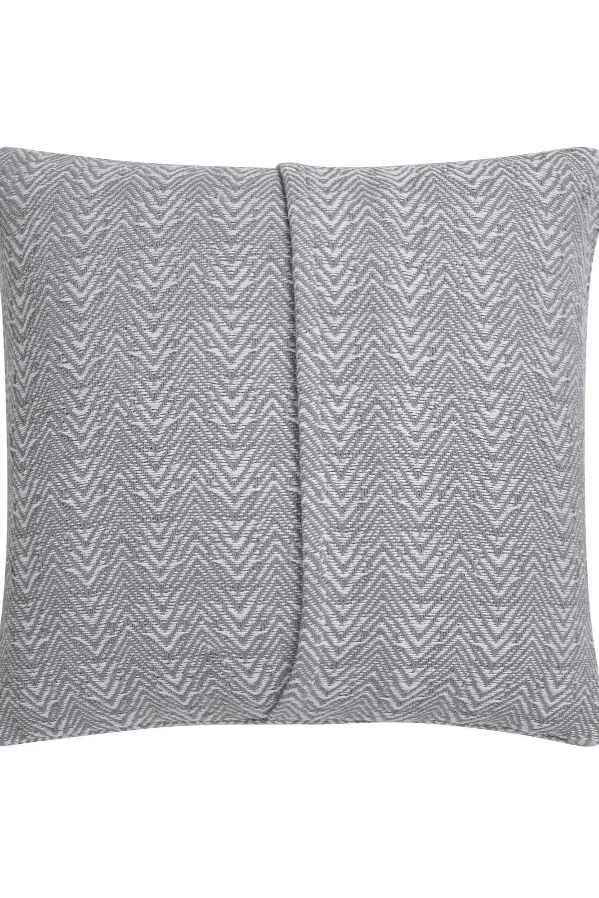 Appletree 'Herringbone' Filled Cushion 100% Cotton With Textured Weave in Silver 2