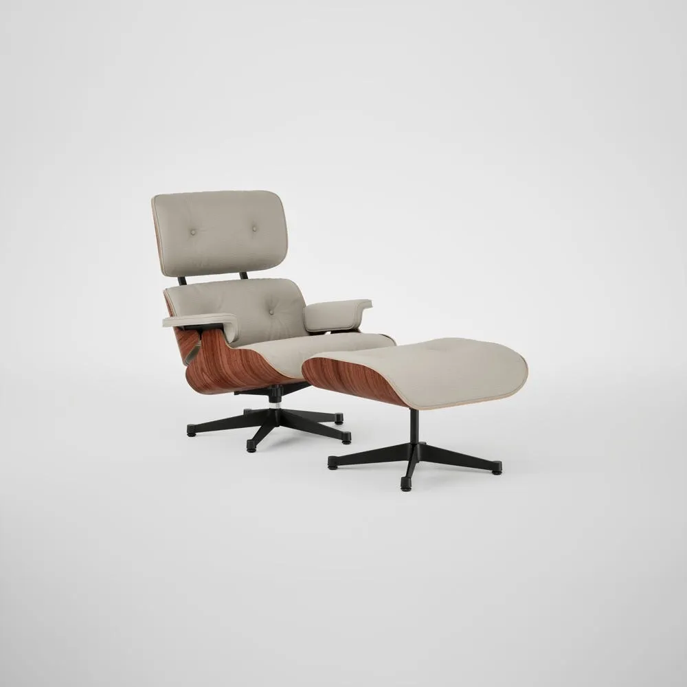 Vitra Eames Lounge Chair & Ottoman Santos Palisander Contemporary L50 73 Clay Polished Black Base 05 1