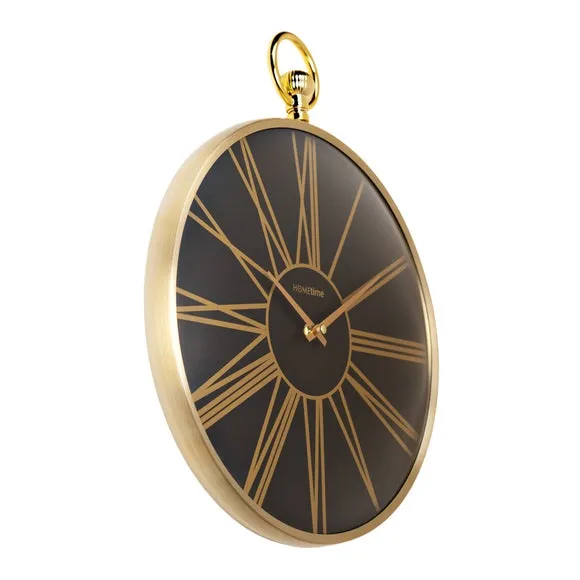 Hometime Pocket Watch Aluminium Round Wall Clock 4