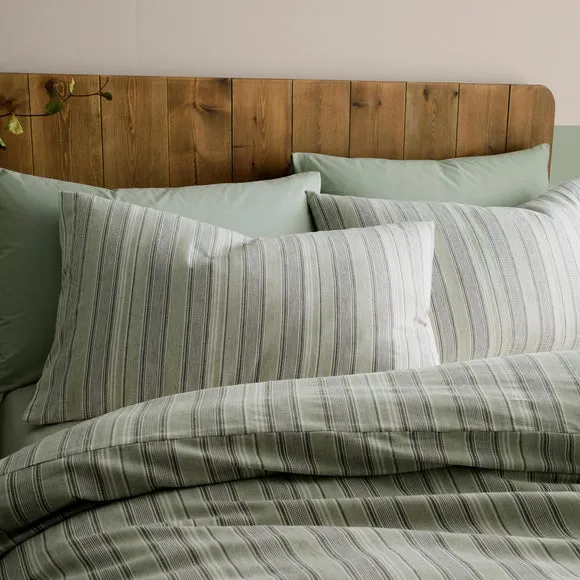 Appletree Yarn Dyed Woven Wide Stripe 100% Cotton Duvet Cover & Pillowcase Set 3