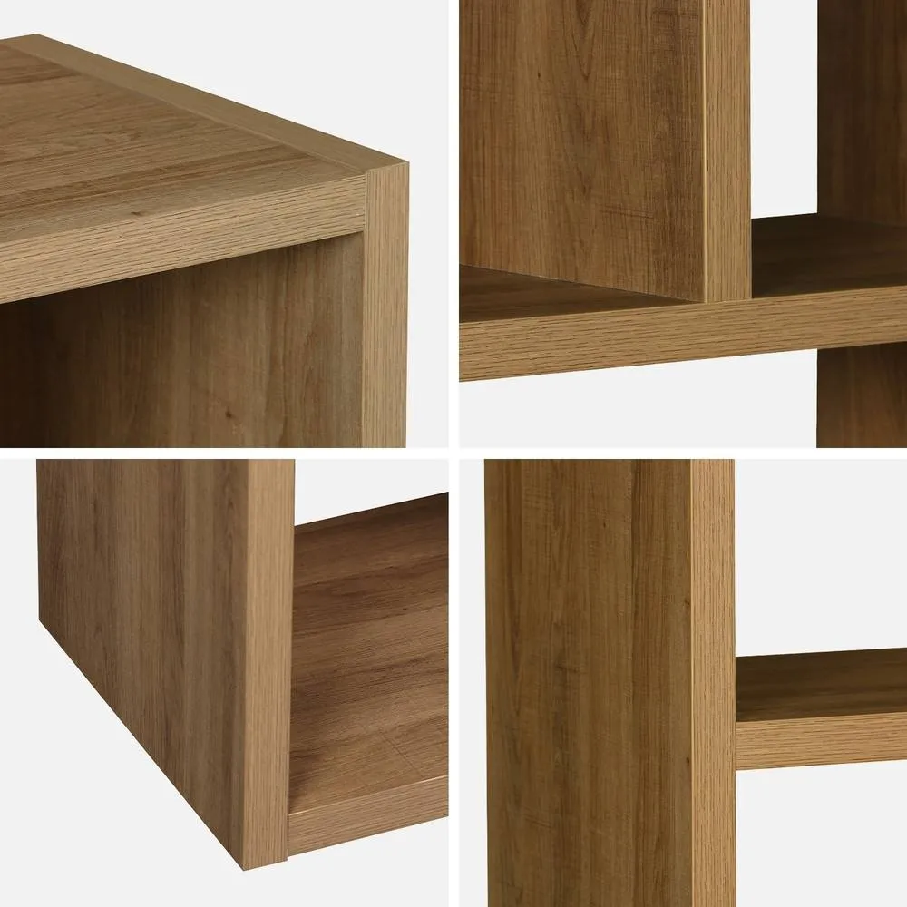 sweeek 5-tier Asymmetrical Bookshelf With 10 Compartments in Brown 3