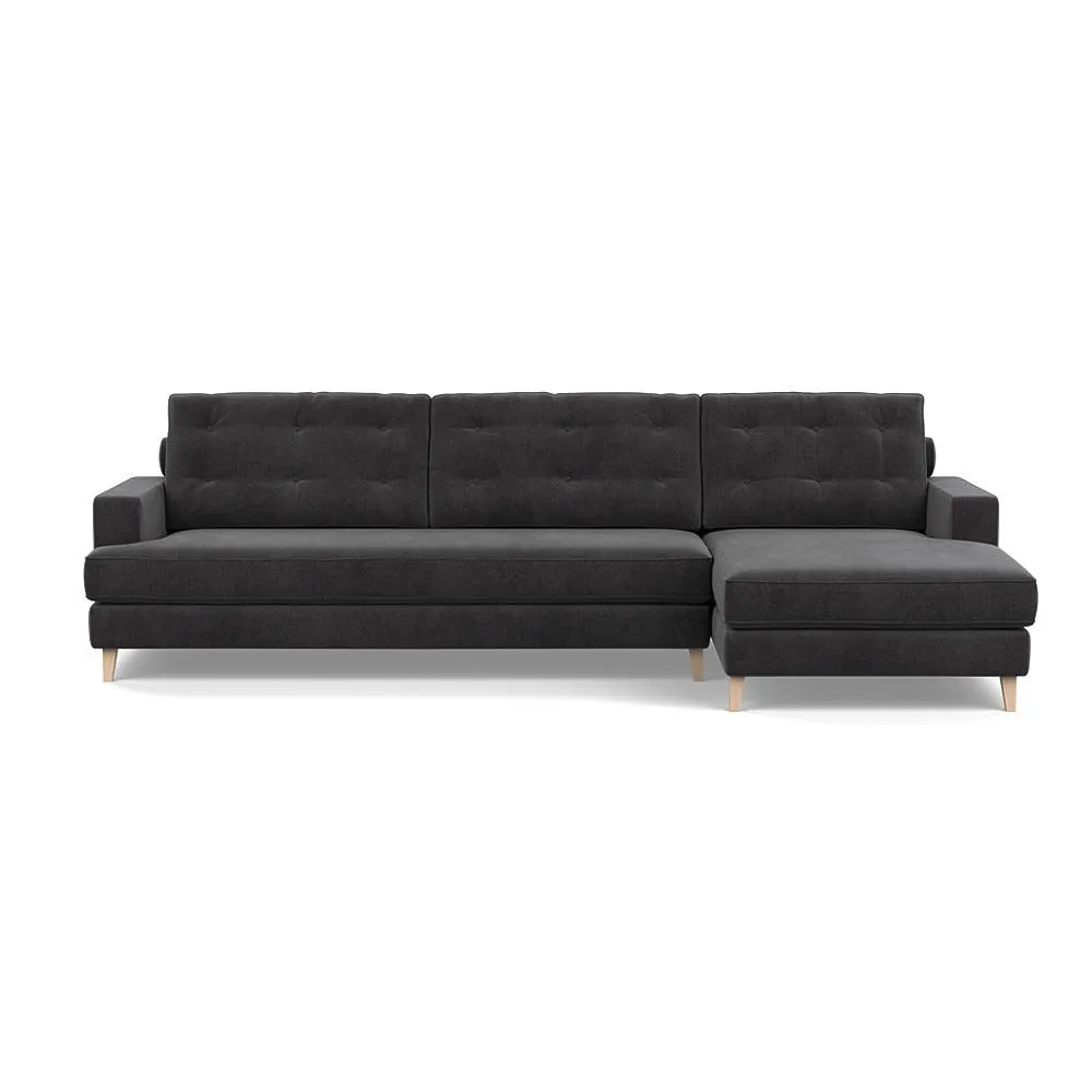 Heal's Mistral Right Hand Facing Corner Sofa Smart Luxe Velvet Nickel Natural 1