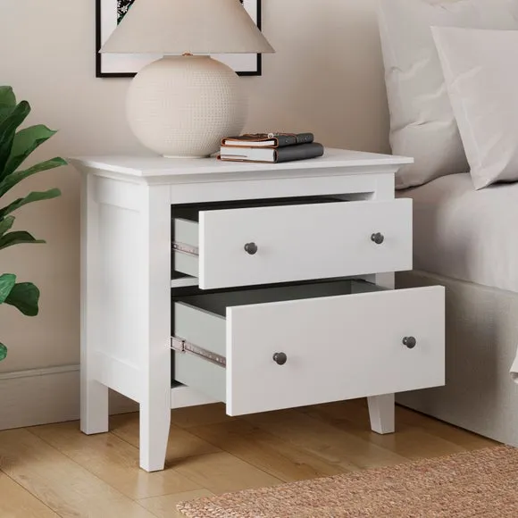 Lynton 2 Drawer Wide Tall Bedside Table 2