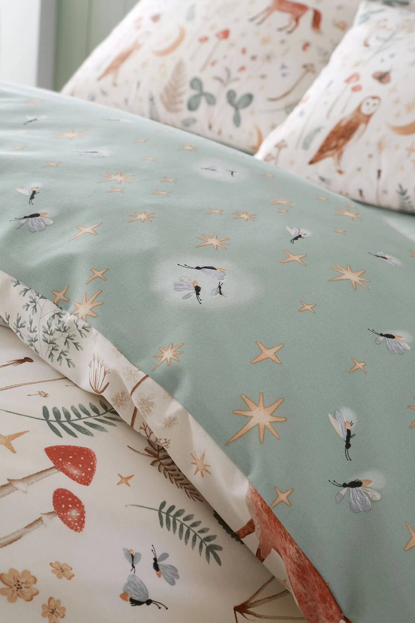 Catherine Lansfield 'Enchanted Twilight Animals' Reversible Duvet Cover Set in Natural 4
