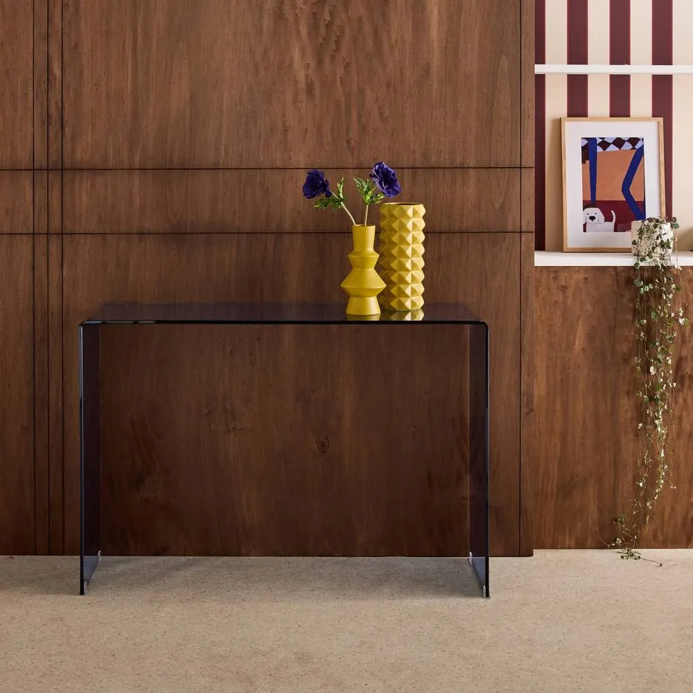 sweeek Rectangular tempered glass console in Grey 3