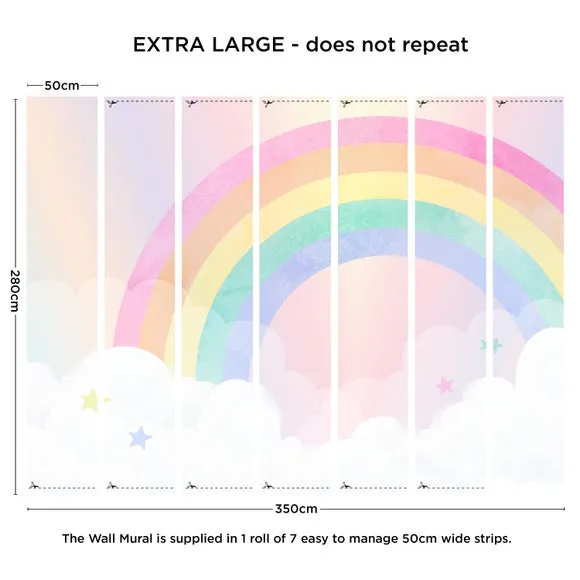 Watercolour Rainbow Wall Mural 4
