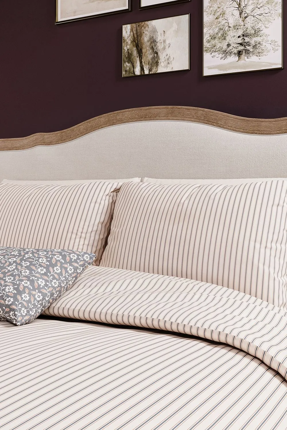 Helena Springfield 'Ticking Stripe' Cotton Duvet Cover Set in Grey 2