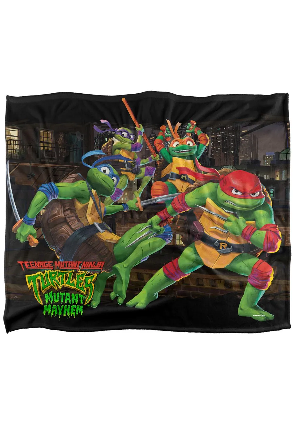 Teenage Mutant Ninja Turtles : Mutant Mayhem Nightly Rooftop Escapade Silky Touch Super Soft Throw Blanket 152 X 127 cm in White