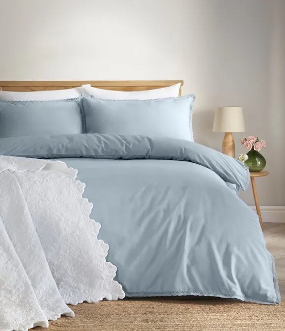 Pure Cotton Lace Duvet Cover & Pillowcase Set 2