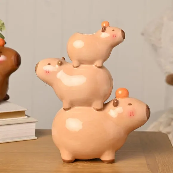 The Feel Good Club Capybara Stack Ceramic Vase 2