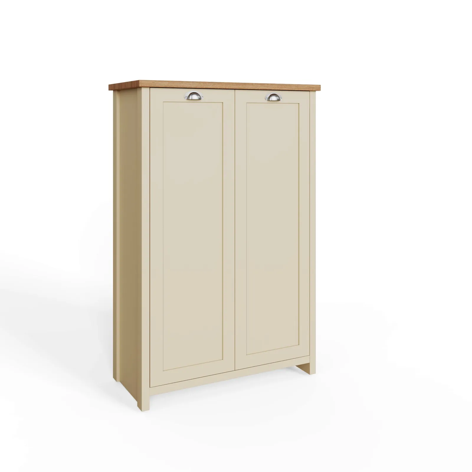 GFW Lancaster 2 Door Shoe Cabinet in Cream 4
