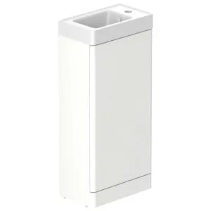 Nexa By VADO Veva Dusk White Freestanding Cloakroom Vanity Unit & Right Hand Mineral Cast Basin - 400mm