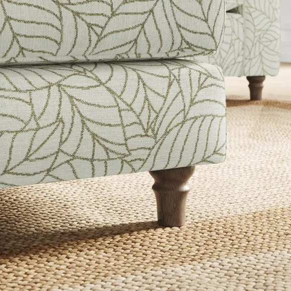 Flori Woven Leaf Fabric Footstool 4
