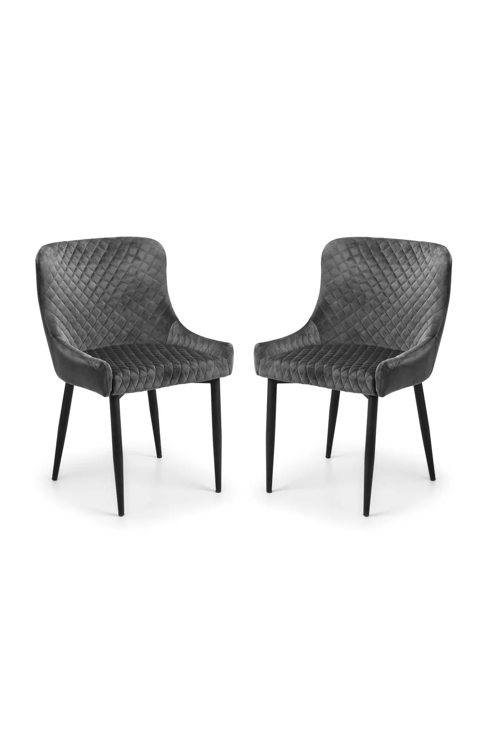 Julian Bowen Luxe Diamond Quilted Upholstered Dining Chair (Set of 2) in Grey 6