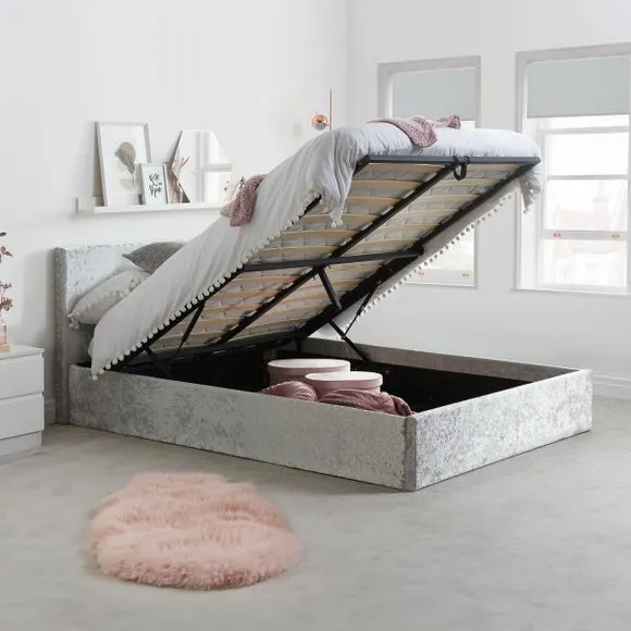 Berlin Crushed Velvet Ottoman Bed Frame 2