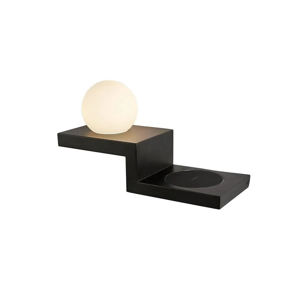 Netlighting Zanzibar Wall Lamp Sand Black 6W 470lm LED Induction Charger