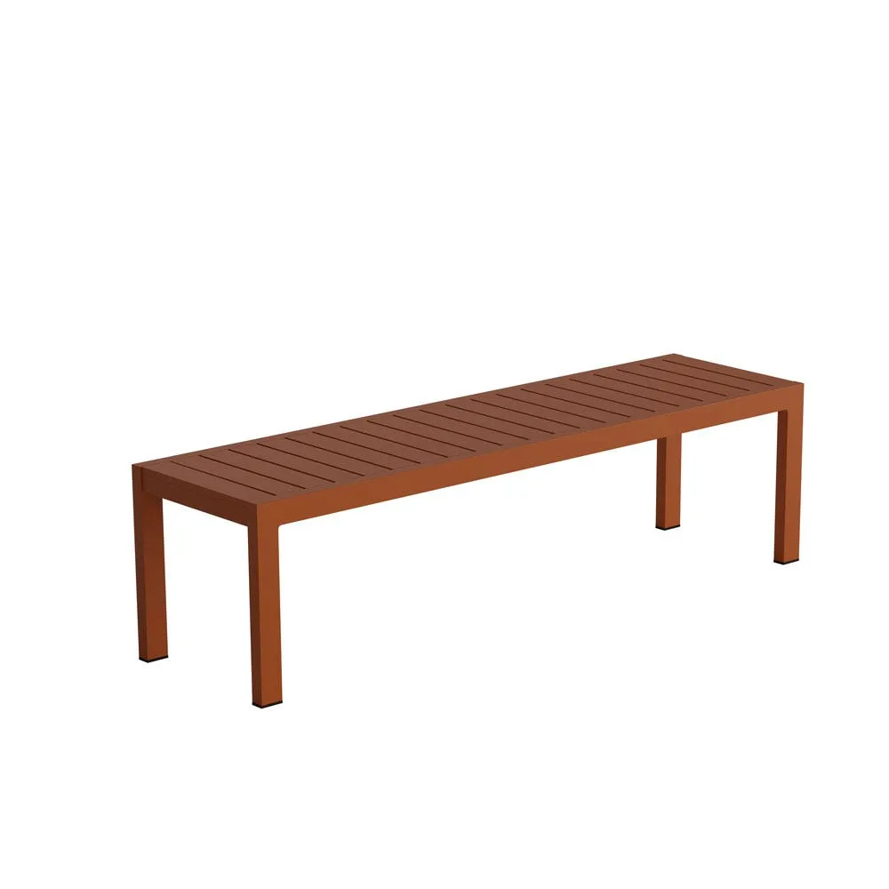 Case Eos Outdoor Bench in Rust 2