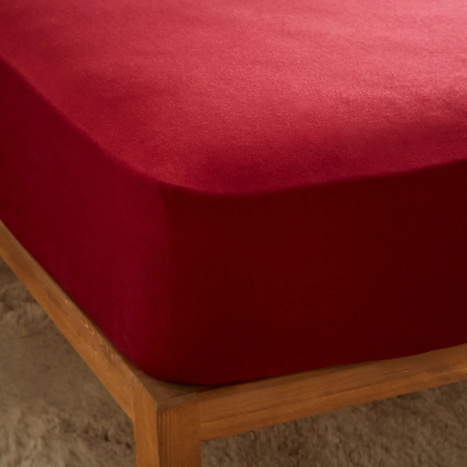 Dorma Premium 100% Brushed Cotton 32cm Fitted Sheet Red