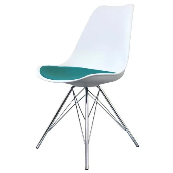 Fusion Living Soho White Plastic Dining Chair 2