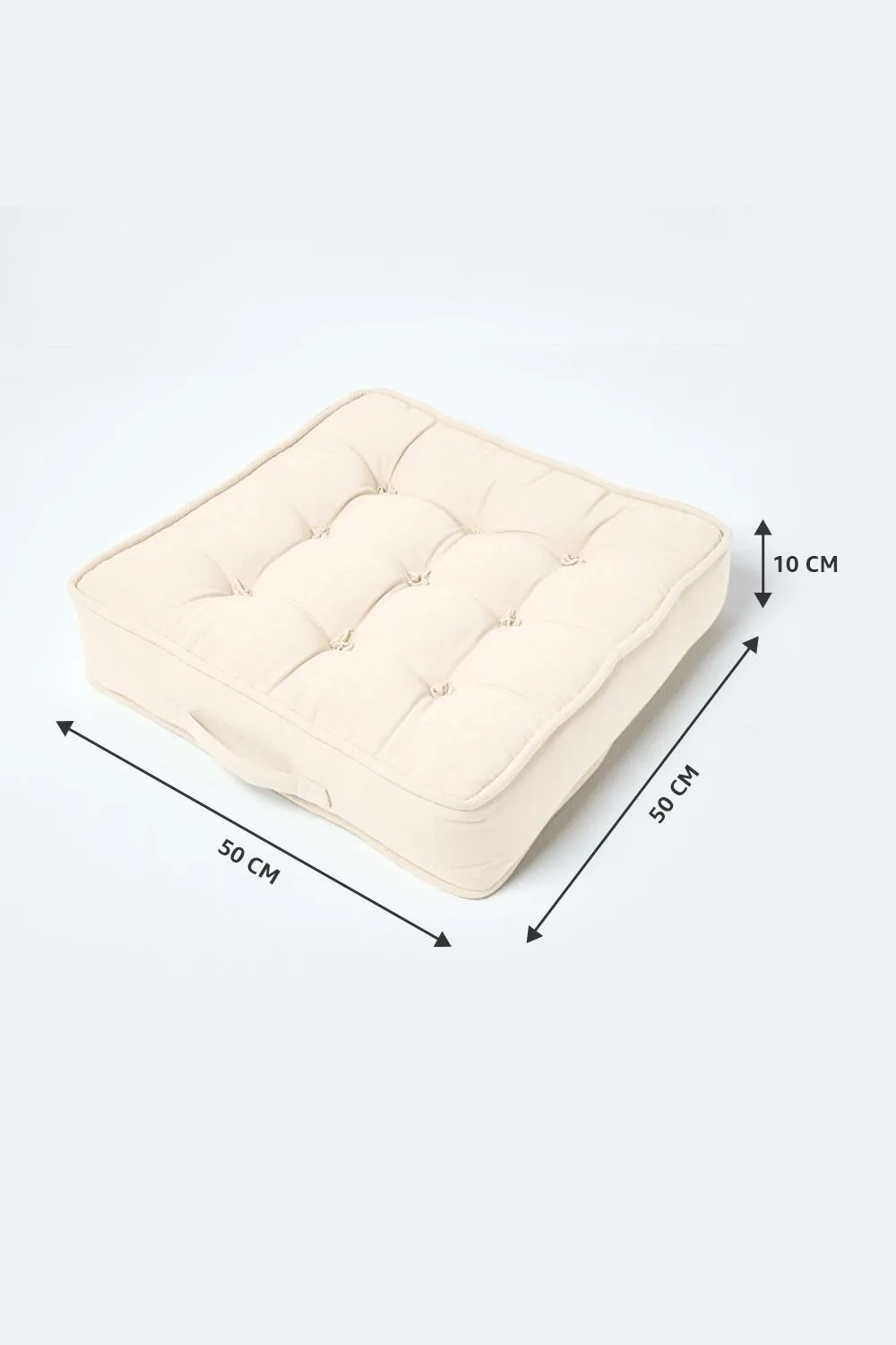Homescapes Cotton Armchair Booster Cushion in Cream 5