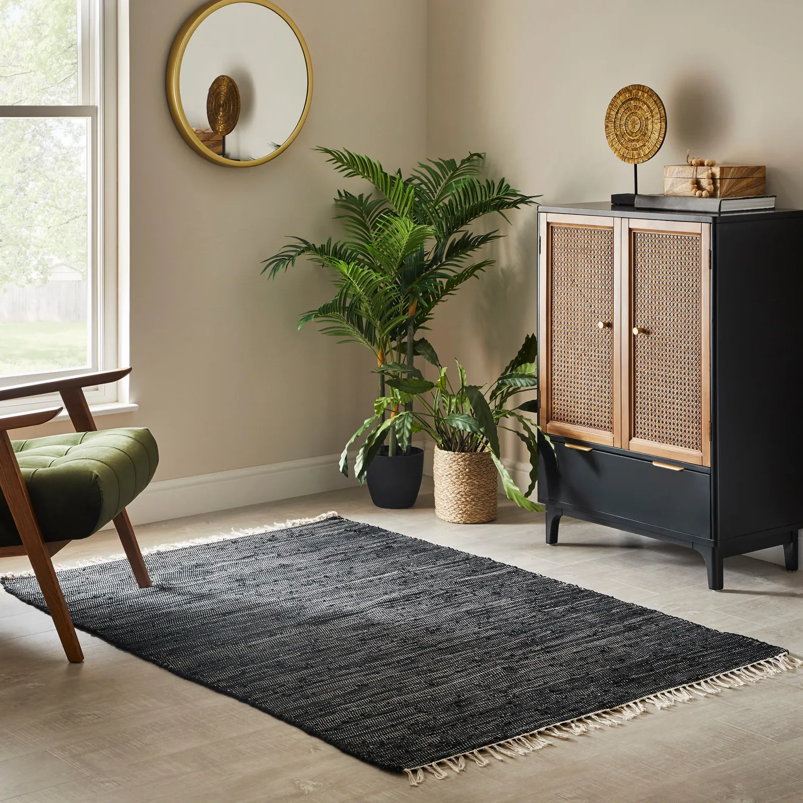 Cotton Chindi Rug Chindi Black