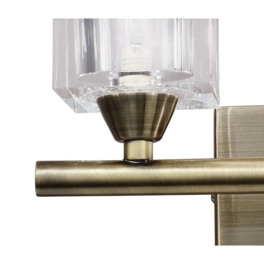 Netlighting Cuadrax Wall 2 Light G9 Antique Brass in Gold 5