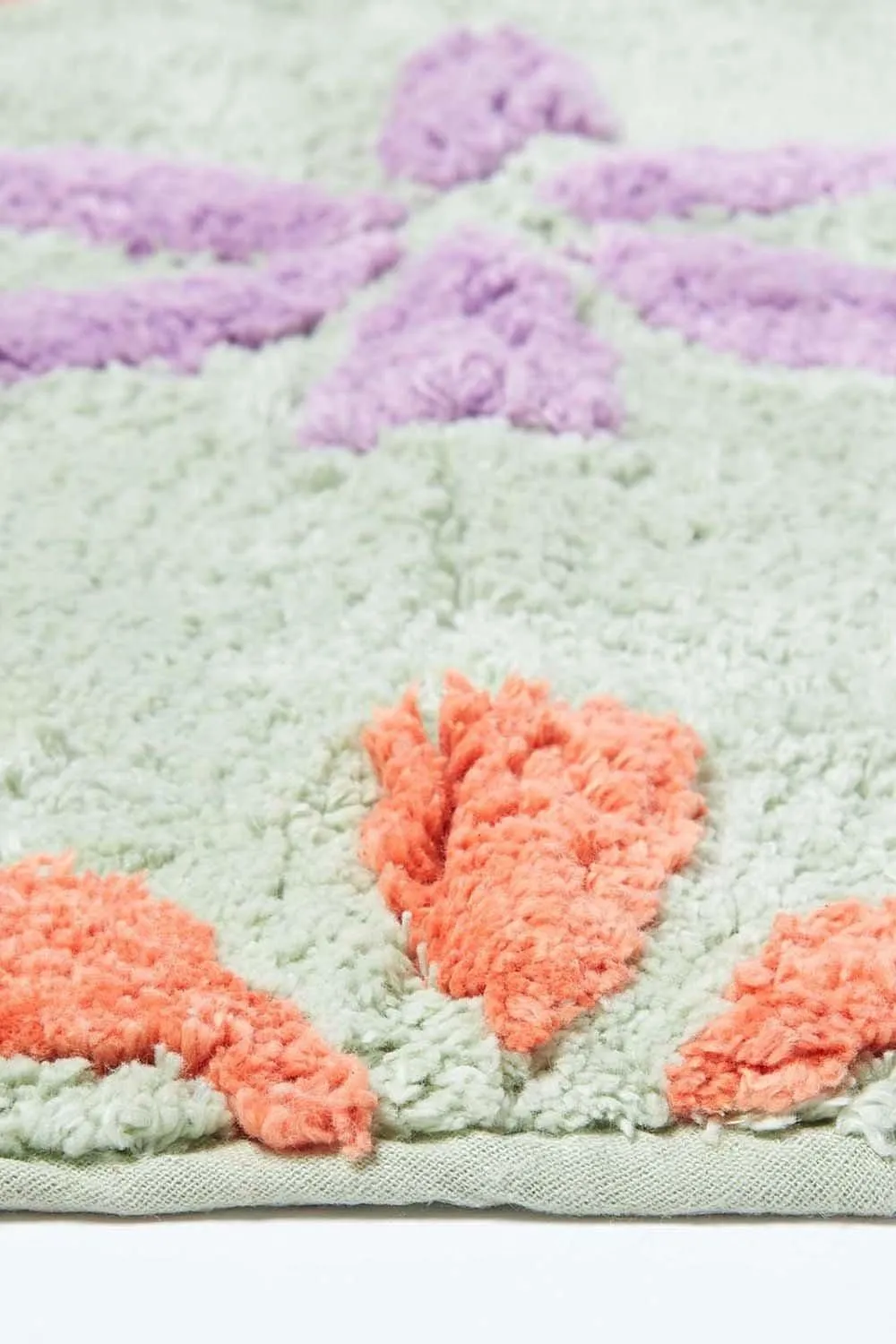Homescapes Floral Multi Colour Cotton Shower Mat 3