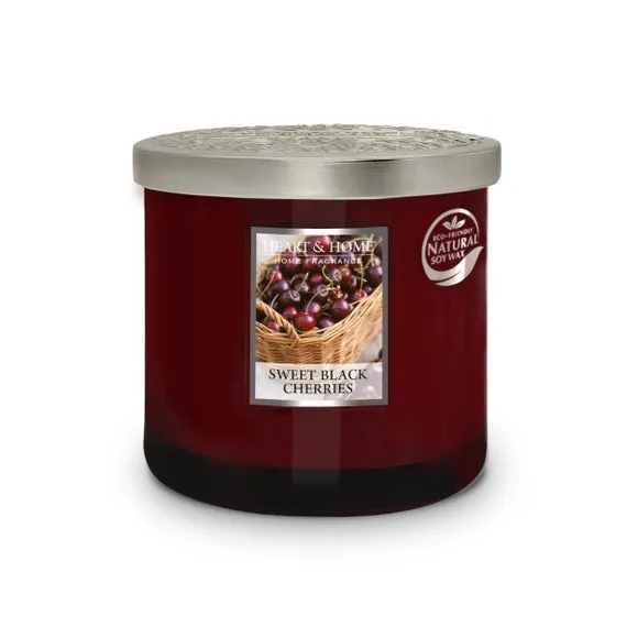 Heart and Home Ellipse Sweet Black Cherries Multi Wick Candle 2