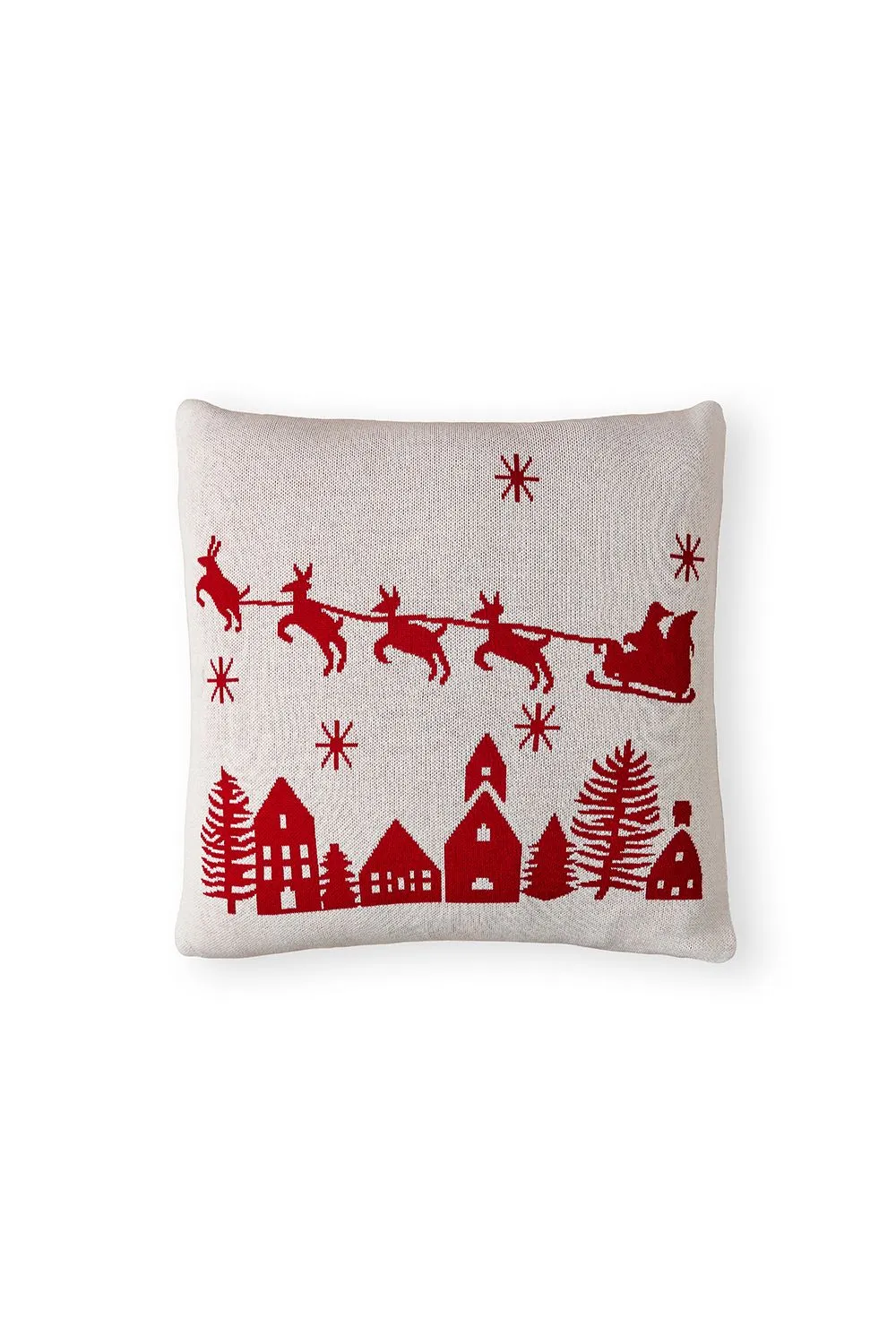 BHS Father Christmas on Sleigh Cushion in Red 2