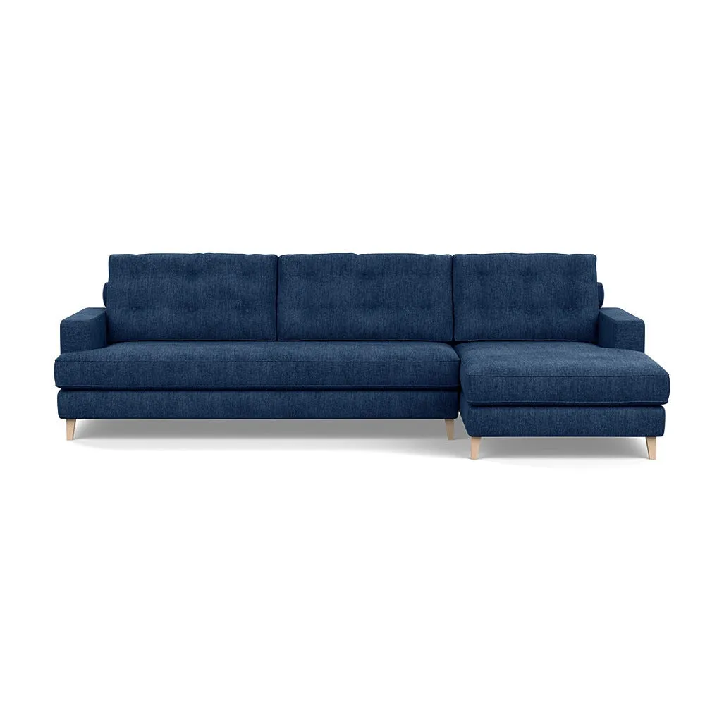 Heal's Mistral Right Hand Facing Corner Sofa Broad Weave Lagoon Natural Feet 1