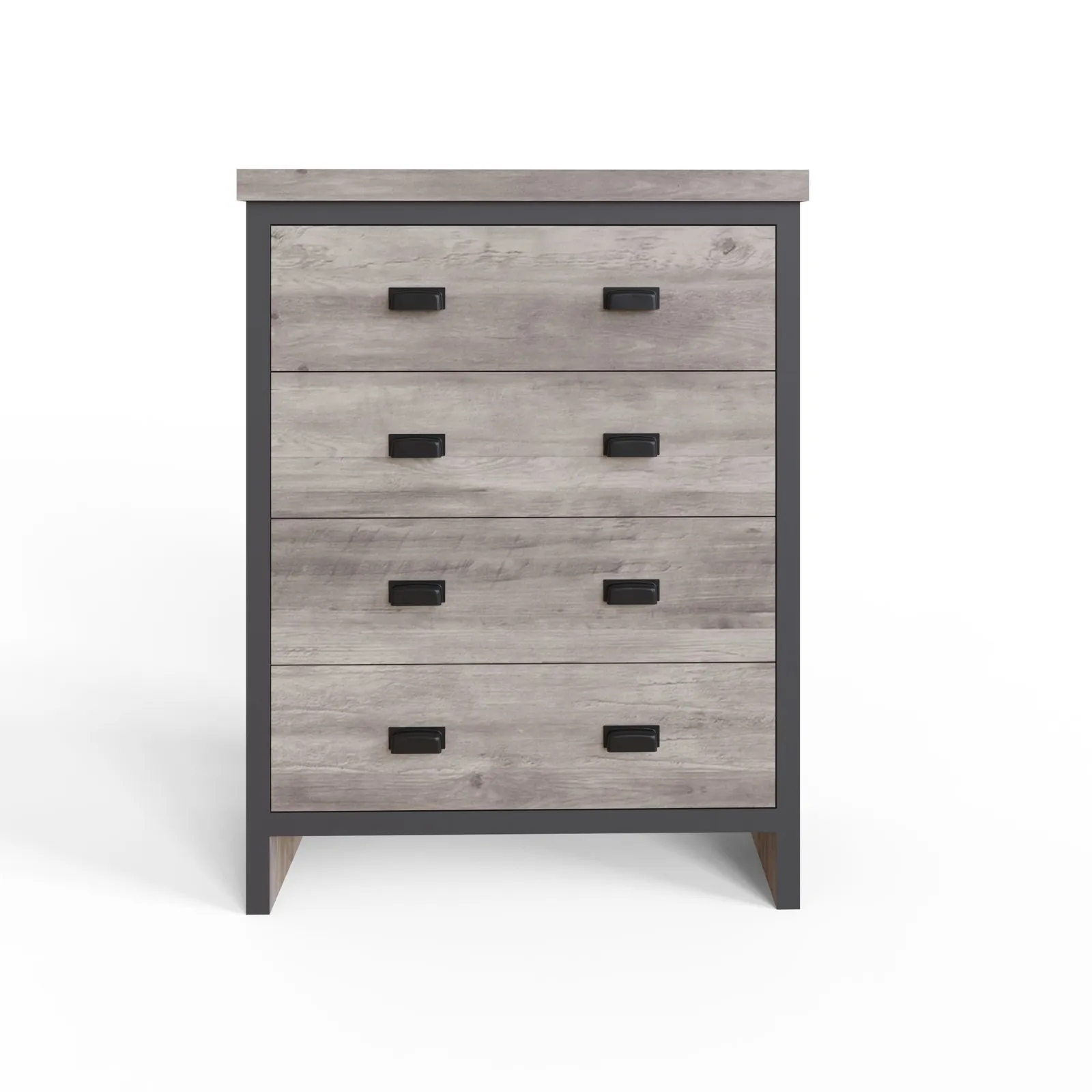 GFW Boston 4 Drawer Chest of Drawers in Grey 5